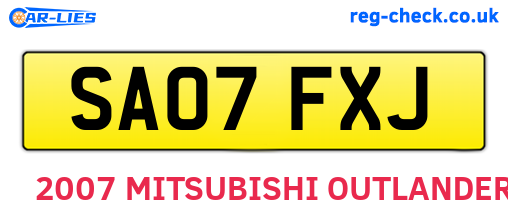 SA07FXJ are the vehicle registration plates.
