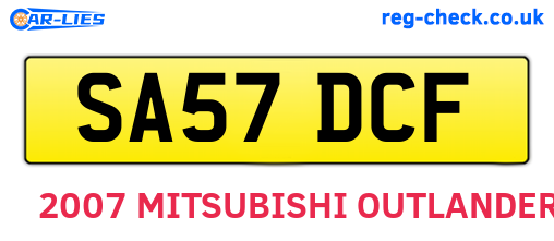 SA57DCF are the vehicle registration plates.