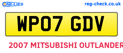WP07GDV are the vehicle registration plates.