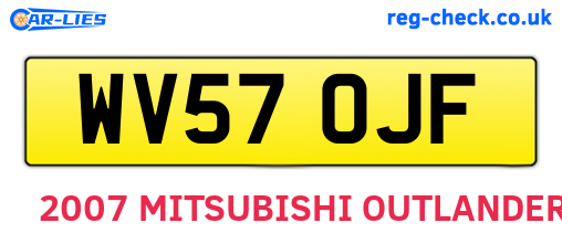WV57OJF are the vehicle registration plates.