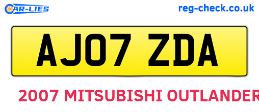 AJ07ZDA are the vehicle registration plates.