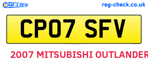 CP07SFV are the vehicle registration plates.