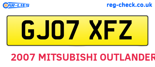 GJ07XFZ are the vehicle registration plates.