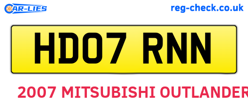 HD07RNN are the vehicle registration plates.