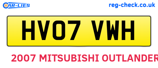 HV07VWH are the vehicle registration plates.