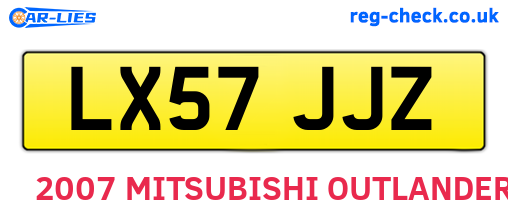 LX57JJZ are the vehicle registration plates.