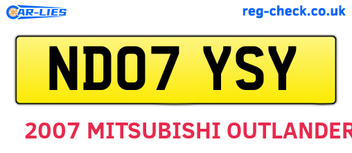ND07YSY are the vehicle registration plates.