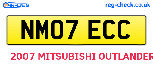 NM07ECC are the vehicle registration plates.