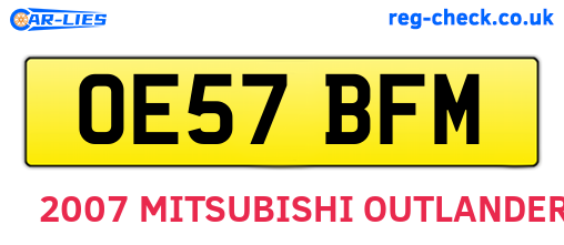 OE57BFM are the vehicle registration plates.