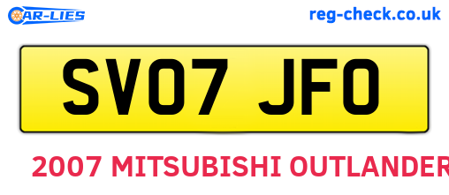 SV07JFO are the vehicle registration plates.