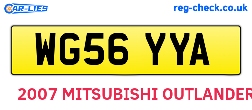 WG56YYA are the vehicle registration plates.
