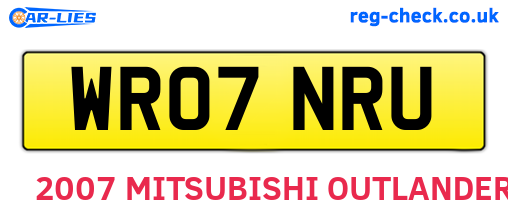 WR07NRU are the vehicle registration plates.