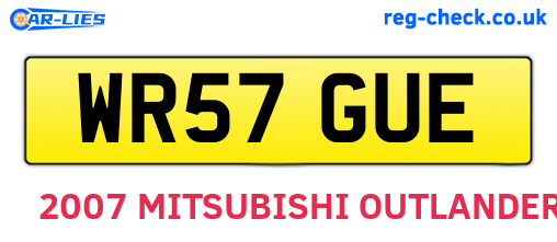 WR57GUE are the vehicle registration plates.