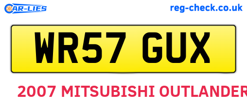 WR57GUX are the vehicle registration plates.