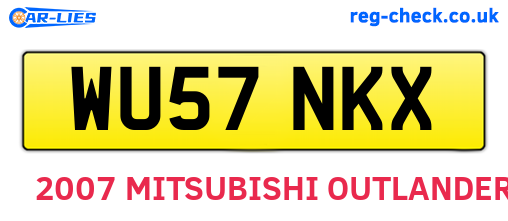 WU57NKX are the vehicle registration plates.