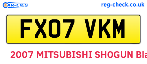 FX07VKM are the vehicle registration plates.