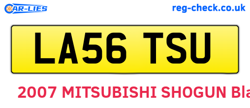 LA56TSU are the vehicle registration plates.