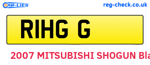 R1HGG are the vehicle registration plates.