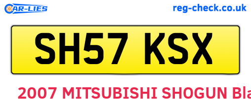 SH57KSX are the vehicle registration plates.