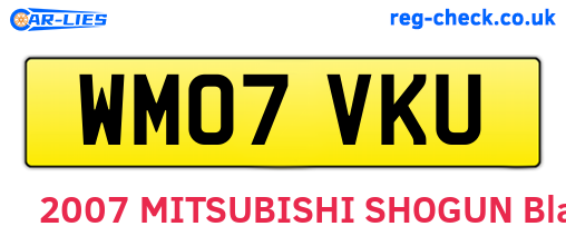 WM07VKU are the vehicle registration plates.