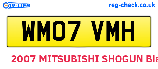WM07VMH are the vehicle registration plates.