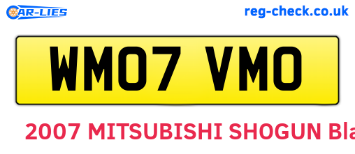 WM07VMO are the vehicle registration plates.