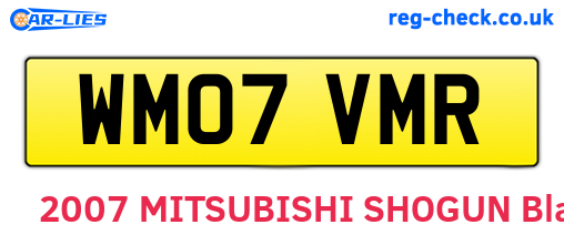 WM07VMR are the vehicle registration plates.