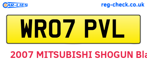 WR07PVL are the vehicle registration plates.