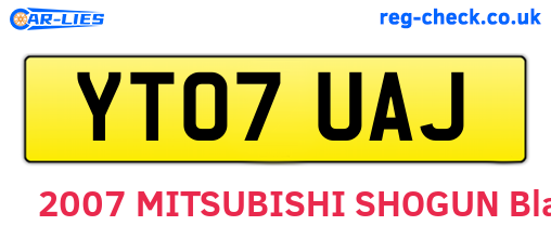YT07UAJ are the vehicle registration plates.