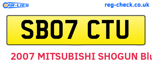 SB07CTU are the vehicle registration plates.