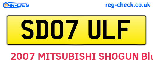 SD07ULF are the vehicle registration plates.