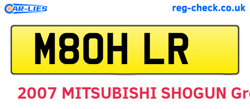M80HLR are the vehicle registration plates.