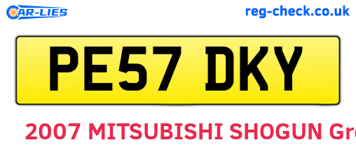 PE57DKY are the vehicle registration plates.