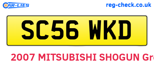 SC56WKD are the vehicle registration plates.