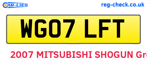 WG07LFT are the vehicle registration plates.