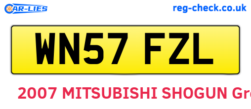 WN57FZL are the vehicle registration plates.