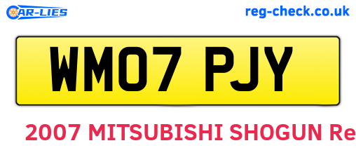 WM07PJY are the vehicle registration plates.