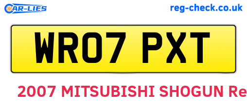 WR07PXT are the vehicle registration plates.