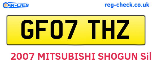 GF07THZ are the vehicle registration plates.
