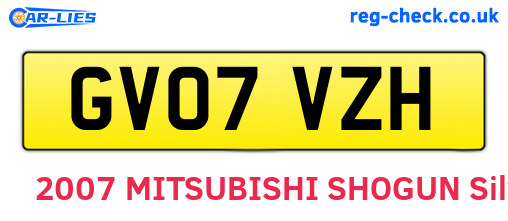 GV07VZH are the vehicle registration plates.