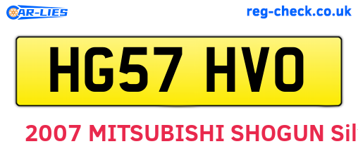 HG57HVO are the vehicle registration plates.