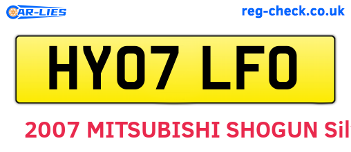 HY07LFO are the vehicle registration plates.