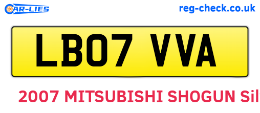 LB07VVA are the vehicle registration plates.