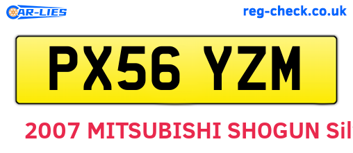 PX56YZM are the vehicle registration plates.