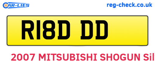 R18DDD are the vehicle registration plates.