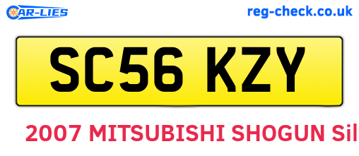 SC56KZY are the vehicle registration plates.