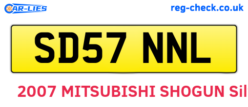 SD57NNL are the vehicle registration plates.
