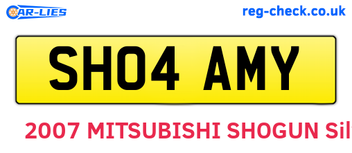 SH04AMY are the vehicle registration plates.