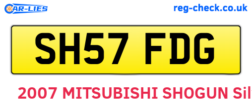 SH57FDG are the vehicle registration plates.