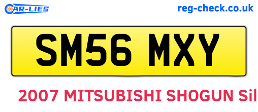 SM56MXY are the vehicle registration plates.
